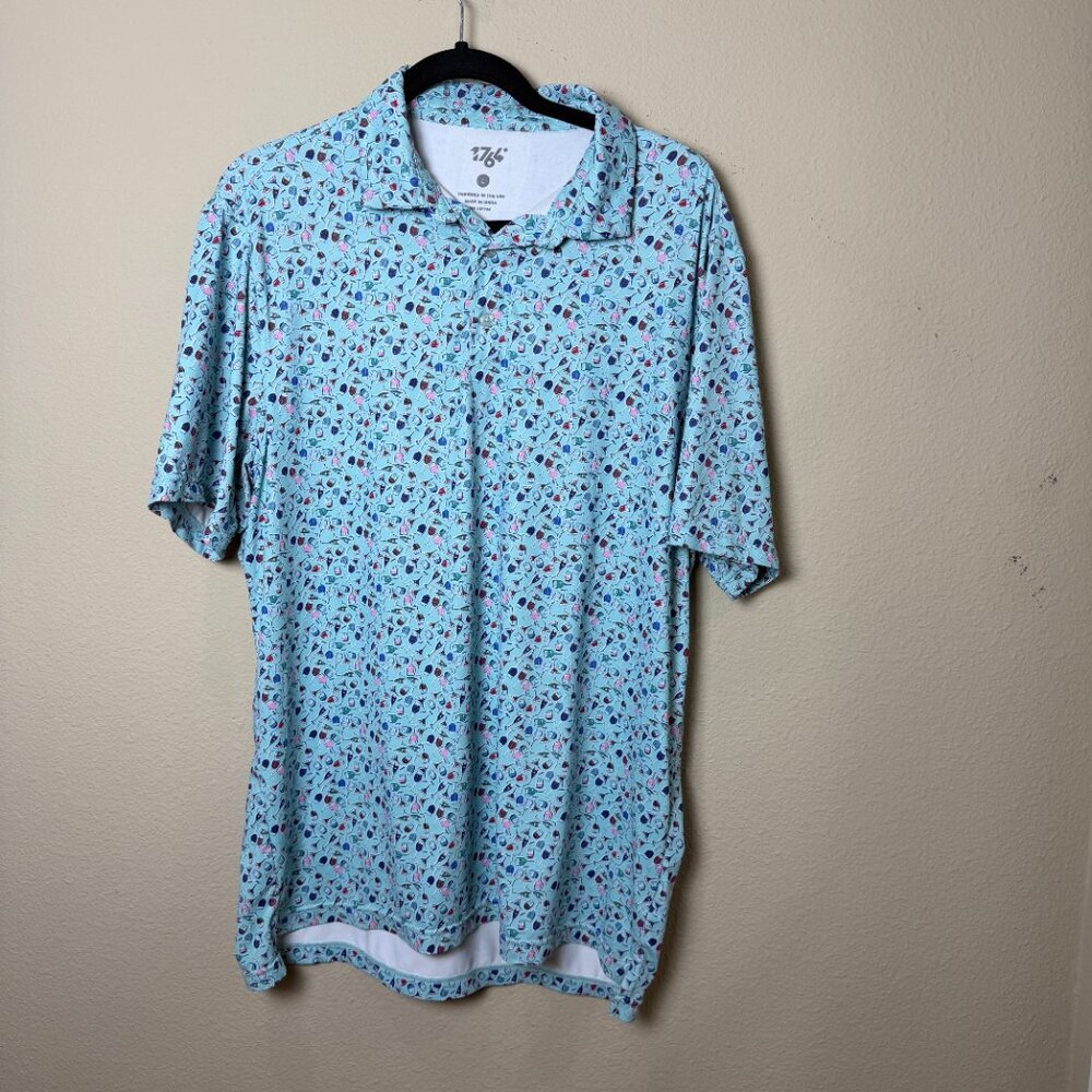 1764 Golf Polo Cocktail Themed Short Sleeve Athletic Shirt Size Large - Picture 2 of 8
